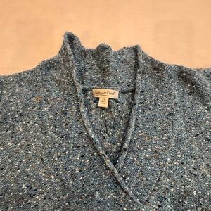 Coldwater Creek Speckled Blue Cowl Neck Sweater